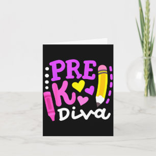 Tarjeta diva de pre-k divertida bienvenida de vuelta a la 