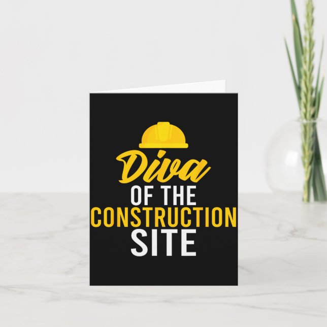 Tarjeta Diva Of The Construction Site Funny Construction W (Anverso)