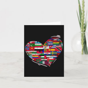 Tarjeta Diversidad de amor Banderas nacionales Día de la T
