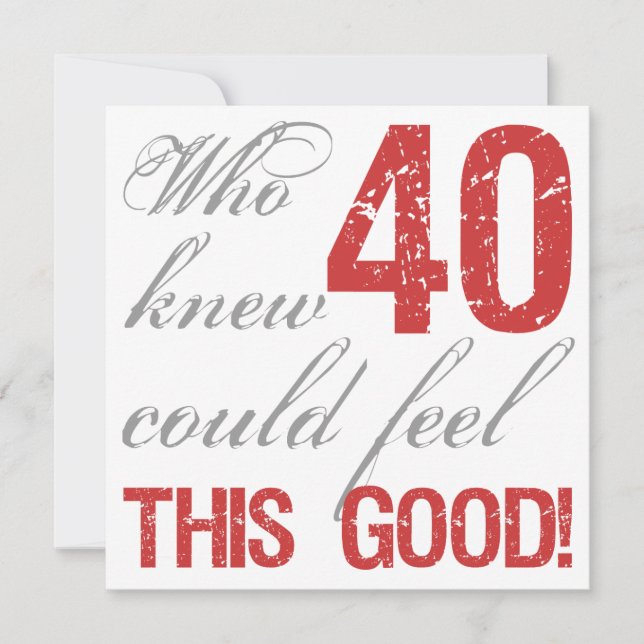 Tarjeta Diversión 40 cumpleaños (Anverso)