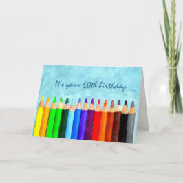 Tarjeta Diversión 60 o cualquier edad Artsy cumpleaños Sal