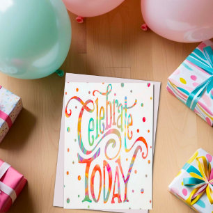 Tarjeta Diversión Alegre Celebrar Hoy Feliz Cumpleaños