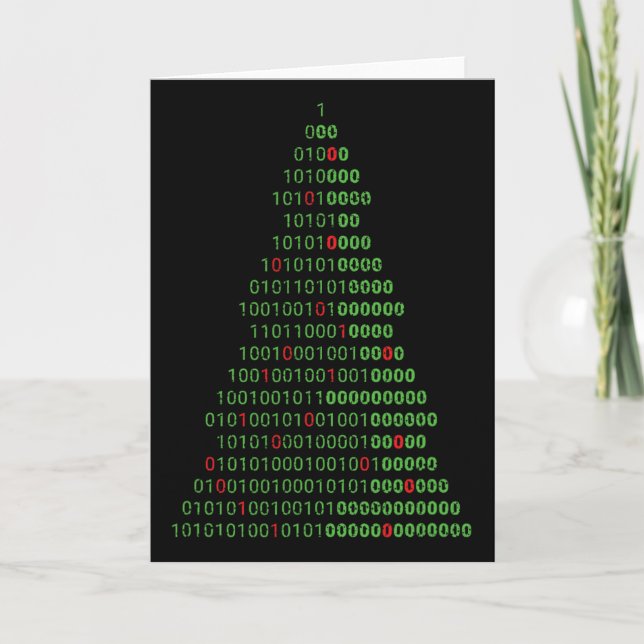 Tarjeta Diversión árbol de Navidad binario programadores i (Anverso)