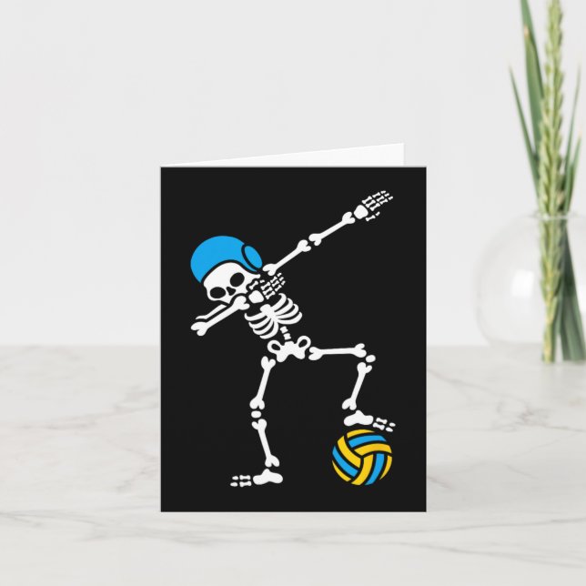 Tarjeta Diversión Dab dabbing skeleton Agua polo Halloween (Anverso)