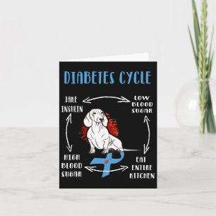Tarjeta Diversión Dachshund Ciclo de vida diabético Diabet