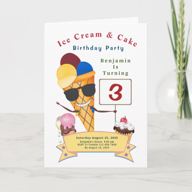 Tarjeta Diversión de fiesta de cumpleaños infantil (Anverso)