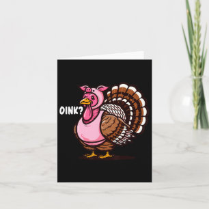 Tarjeta Diversión De Gracias De Oink Turkey Graciosa En Ha
