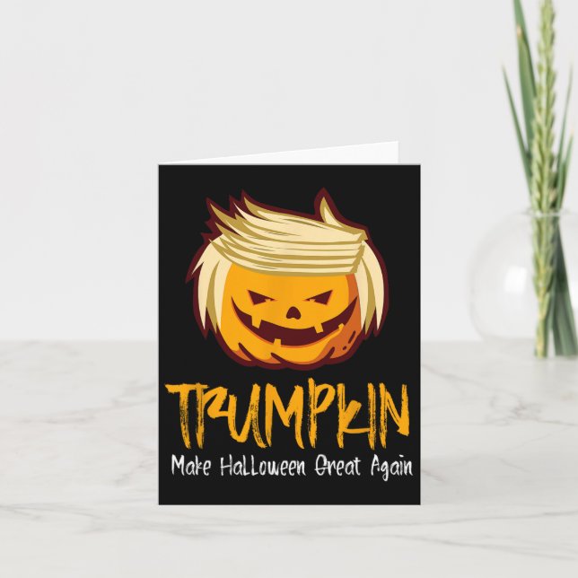 Tarjeta Diversión de Halloween Donald Trump disfraz idea d (Anverso)