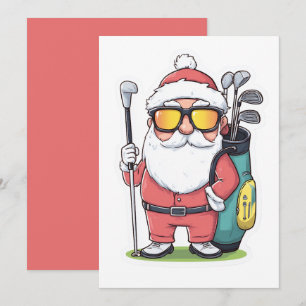 Tarjeta Diversión de los Navidades de golf de Santa Gofing