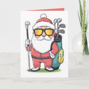 Tarjeta Diversión de los Navidades de golf de Santa Gofing