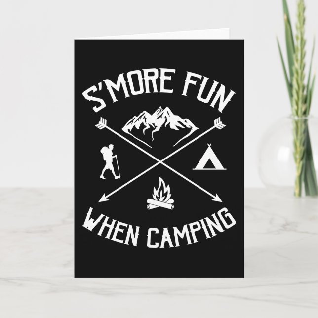 Tarjeta Diversión de más cuando camping divertida huele ma (Anverso)