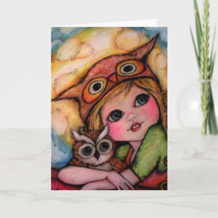 Tarjeta Diversión de Owlsome - ojos y rayos de luna