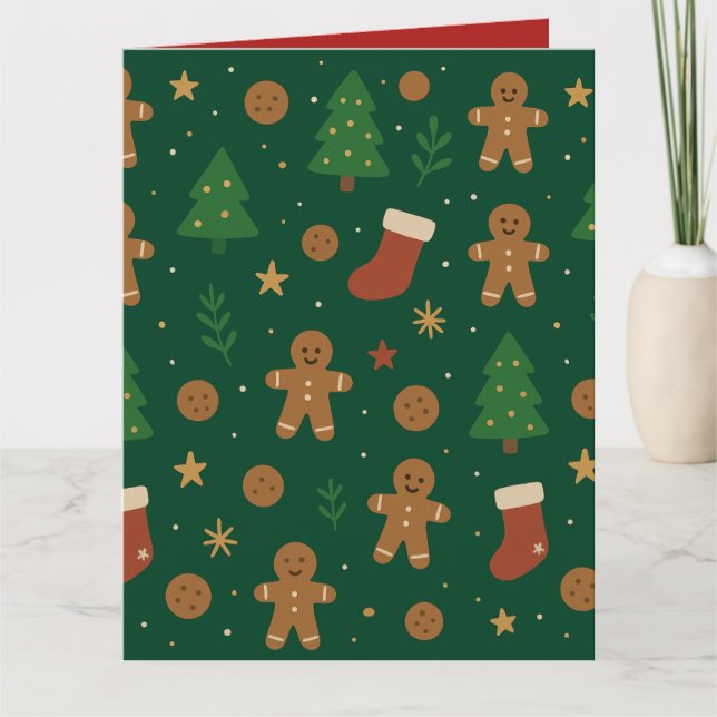 Tarjeta Diversión de pan de jengibre de Navidad (Anverso)