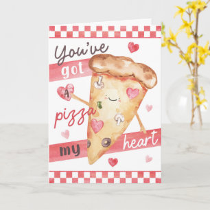 Tarjeta Diversión de San Valentín con Pizza - Te has ganad