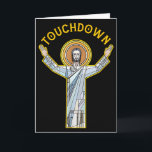 Tarjeta Diversión de touchdown de Jesús Camiseta de fe cri<br><div class="desc">Toque de Jesús diversión fe cristiana dicho Meme Cristo ora</div>