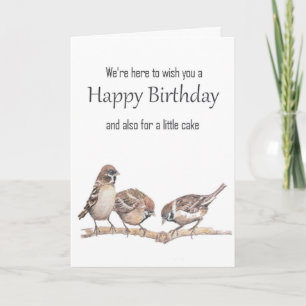 Tarjeta Diversión del Grupo Cumpleaños Gorriones