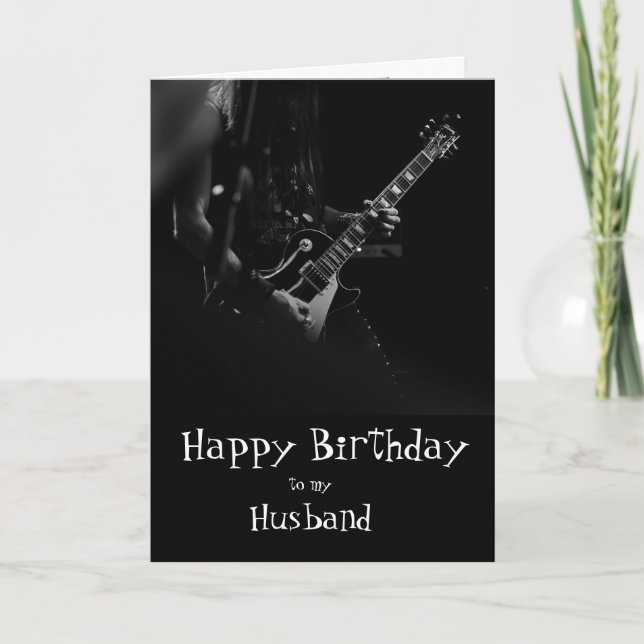Tarjeta Diversión del músico del marido del cumpleaños (Anverso)