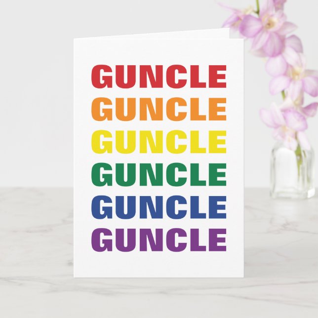 Tarjeta Diversión del Orgullo Gay LGBTQ Y El Tío Gay Fundi (Orquídea)