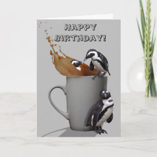 Tarjeta ¡Diversión del pingüino!