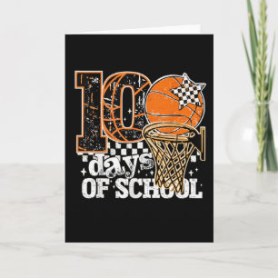 Tarjeta Diversión deportiva de baloncesto escolar vintage