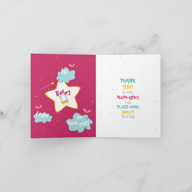 Tarjeta Diversión Divertida Graciosa Hada Diente Personali (Interior)