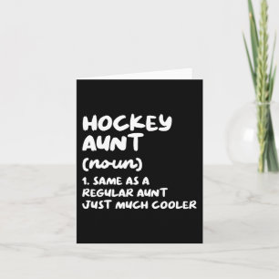 Tarjeta Diversión en definición de tía de hockey y deporte