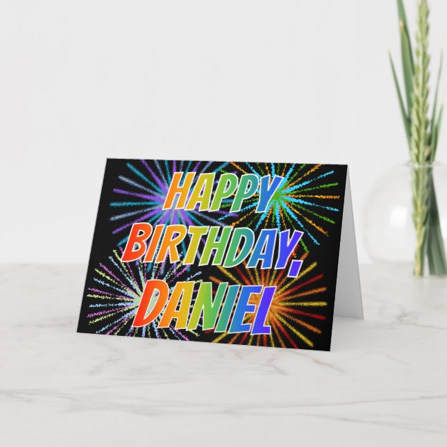 Tarjeta Diversión "FELIZ CUMPLEAÑOS " de "DANIEL" del (Anverso)