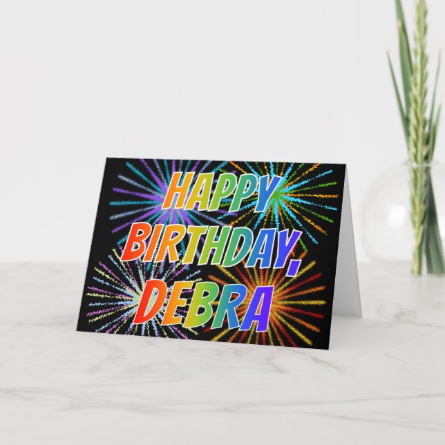 Tarjeta Diversión "FELIZ CUMPLEAÑOS " de "DEBRA" del (Anverso)