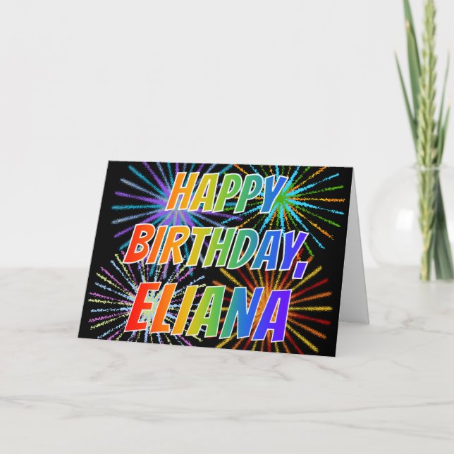 Tarjeta Diversión "FELIZ CUMPLEAÑOS " de "ELIANA" del (Anverso)
