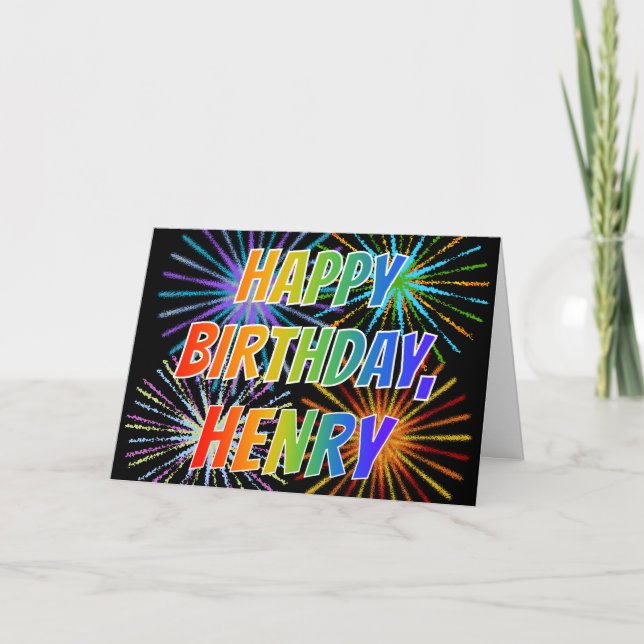 Tarjeta Diversión "FELIZ CUMPLEAÑOS " de "HENRY" del (Anverso)
