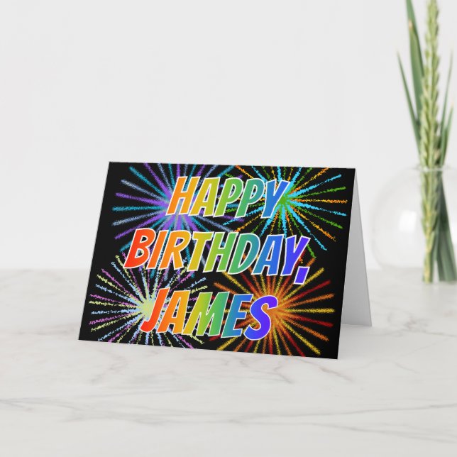 Tarjeta Diversión "FELIZ CUMPLEAÑOS " de "JAMES" del (Anverso)