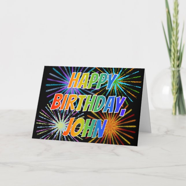 Tarjeta Diversión "FELIZ CUMPLEAÑOS " de "JUAN" del nombre (Anverso)