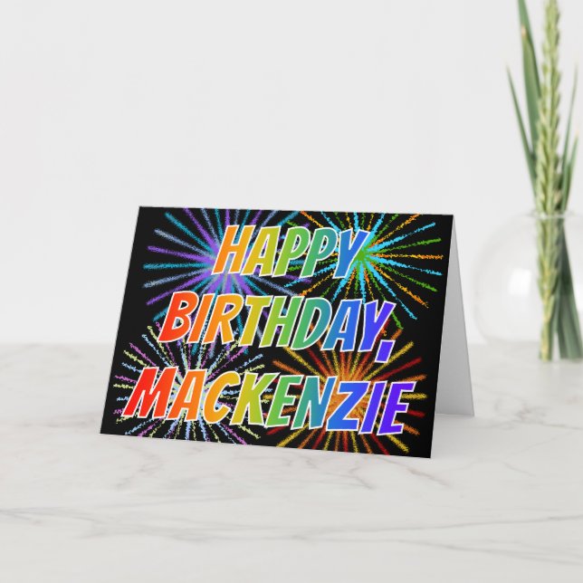 Tarjeta Diversión "FELIZ CUMPLEAÑOS " de "MACKENZIE" del (Anverso)