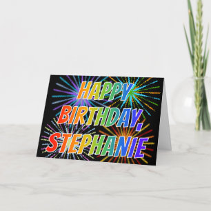 Tarjeta Diversión "FELIZ CUMPLEAÑOS " de "STEPHANIE" del