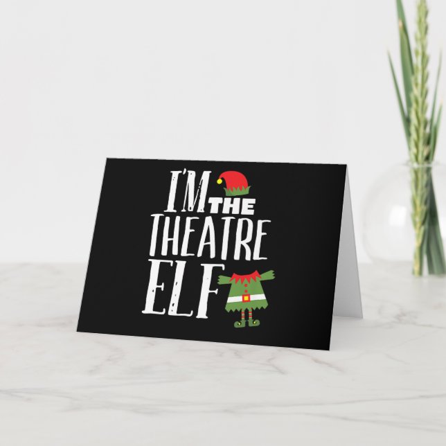 Tarjeta Diversión Navideña Del Equipo De Actuación De Elf  (Anverso)
