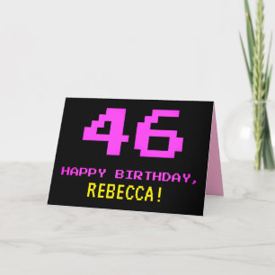 Tarjeta Diversión, Nerdy, Geeky, Rosa, Estilo de 8 bits 46