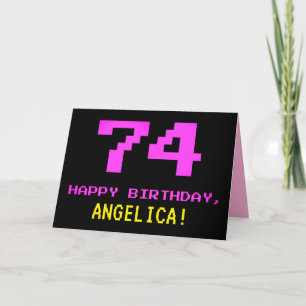 Tarjeta Diversión, Nerdy, Geeky, Rosa, Estilo de 8 bits 74