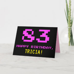 Tarjeta Diversión, Nerdy, Geeky, Rosa, Estilo de 8 bits 83