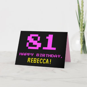 Tarjeta Diversión, Nerdy, Geeky, Rosa, Estilo de 8 bits Cu