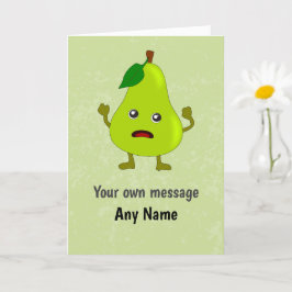 Tarjeta Diversión Pear en pánico - Sin estrés Cumpleaños /