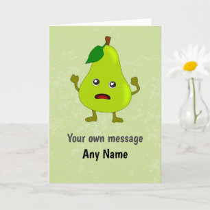 Tarjeta Diversión Pear en pánico - Sin estrés Cumpleaños /