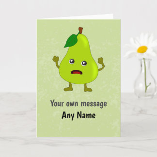 Tarjeta Diversión Pear en pánico - Sin estrés Cumpleaños /