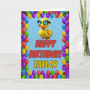 Tarjeta Diversión personalizada de Duck de caucho Saludo c
