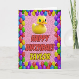 Tarjeta Diversión personalizada de Duck de caucho Saludo c