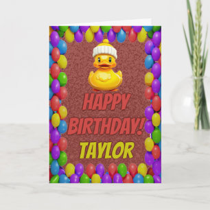 Tarjeta Diversión personalizada de Duck de caucho Saludo c