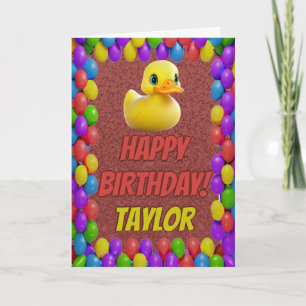 Tarjeta Diversión personalizada de Duck de caucho Saludo c