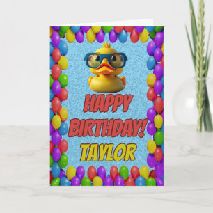 Tarjeta Diversión personalizada de Duck de caucho Saludo c