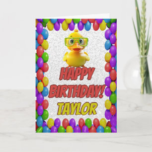 Tarjeta Diversión personalizada de Duck de caucho Saludo c
