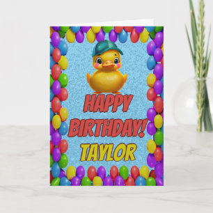 Tarjeta Diversión personalizada de Duck de caucho Saludo c