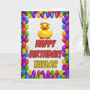Tarjeta Diversión personalizada de Duck de caucho Saludo c